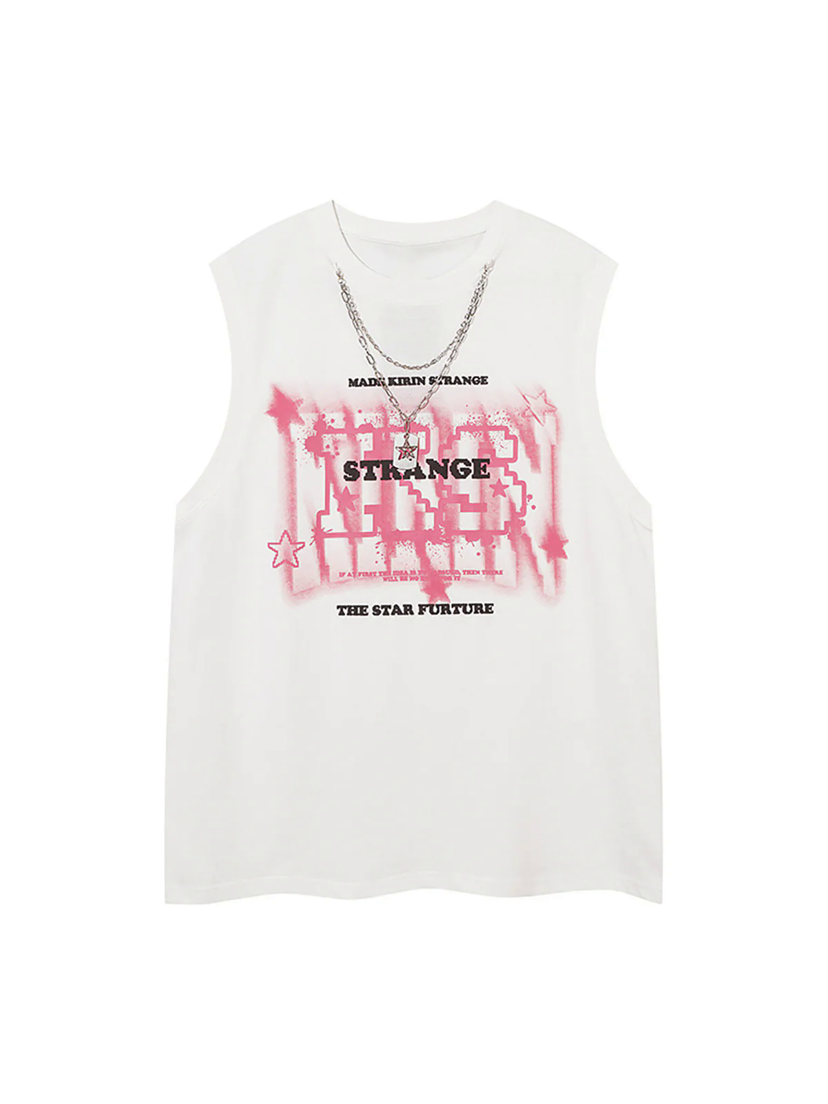 Street Retro Star Chain Print Vest