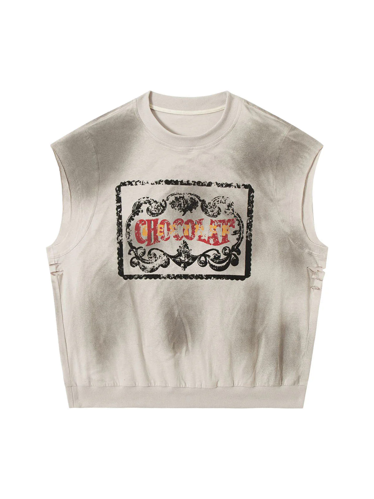 Vintage Washed Graphic Distressed Vest