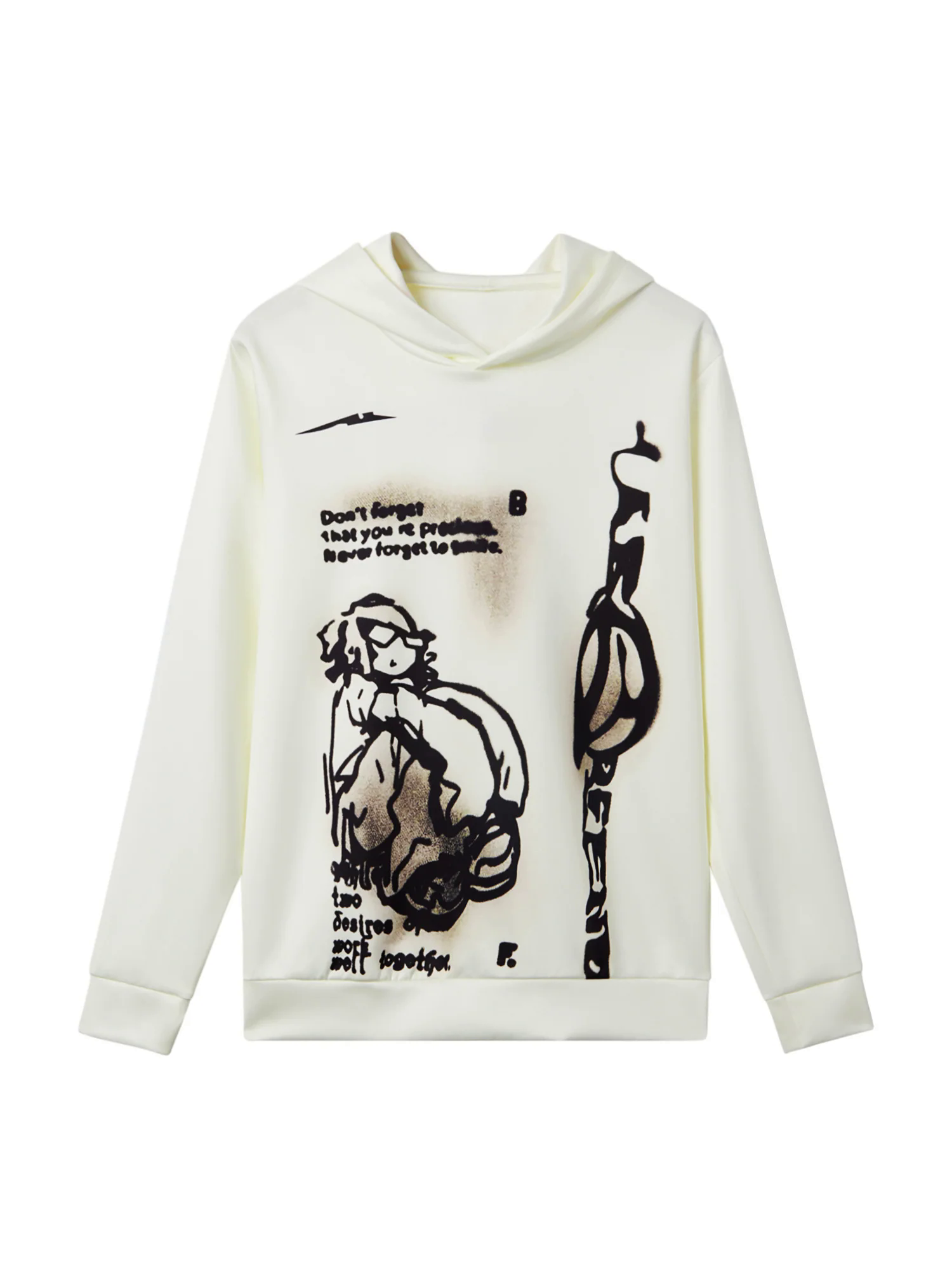 Line Painted Character Hoodie