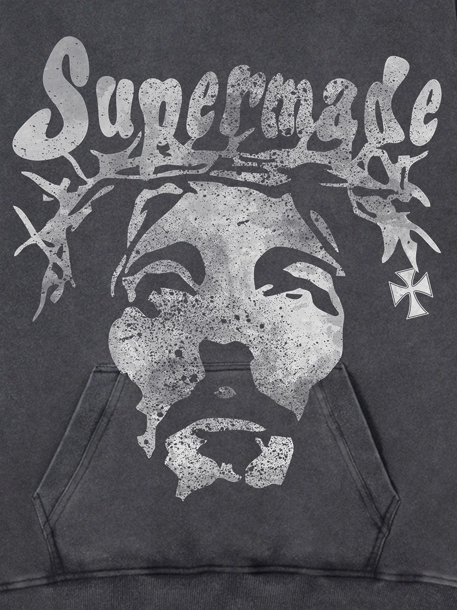 Heavy Washed Jesus Graphic Hoodie - 1973