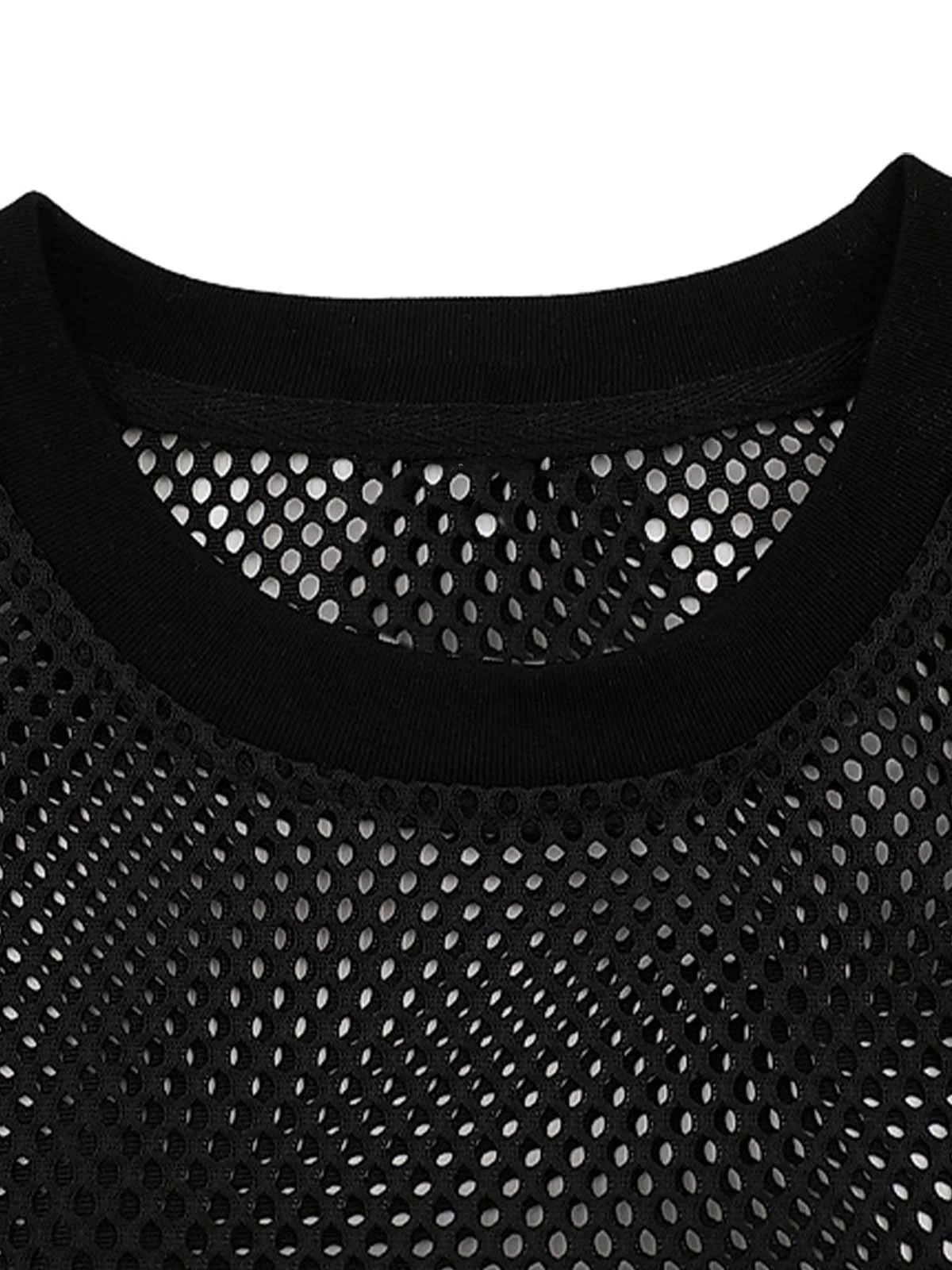 Hollow Sports Mesh Embroidered Letters Vest