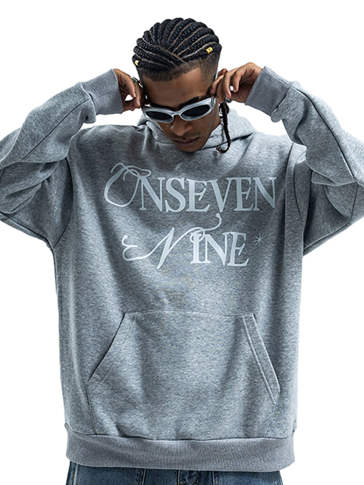 Basic Letter Print Fleece Hoodie Basic Letter Print Fleece Hoodie