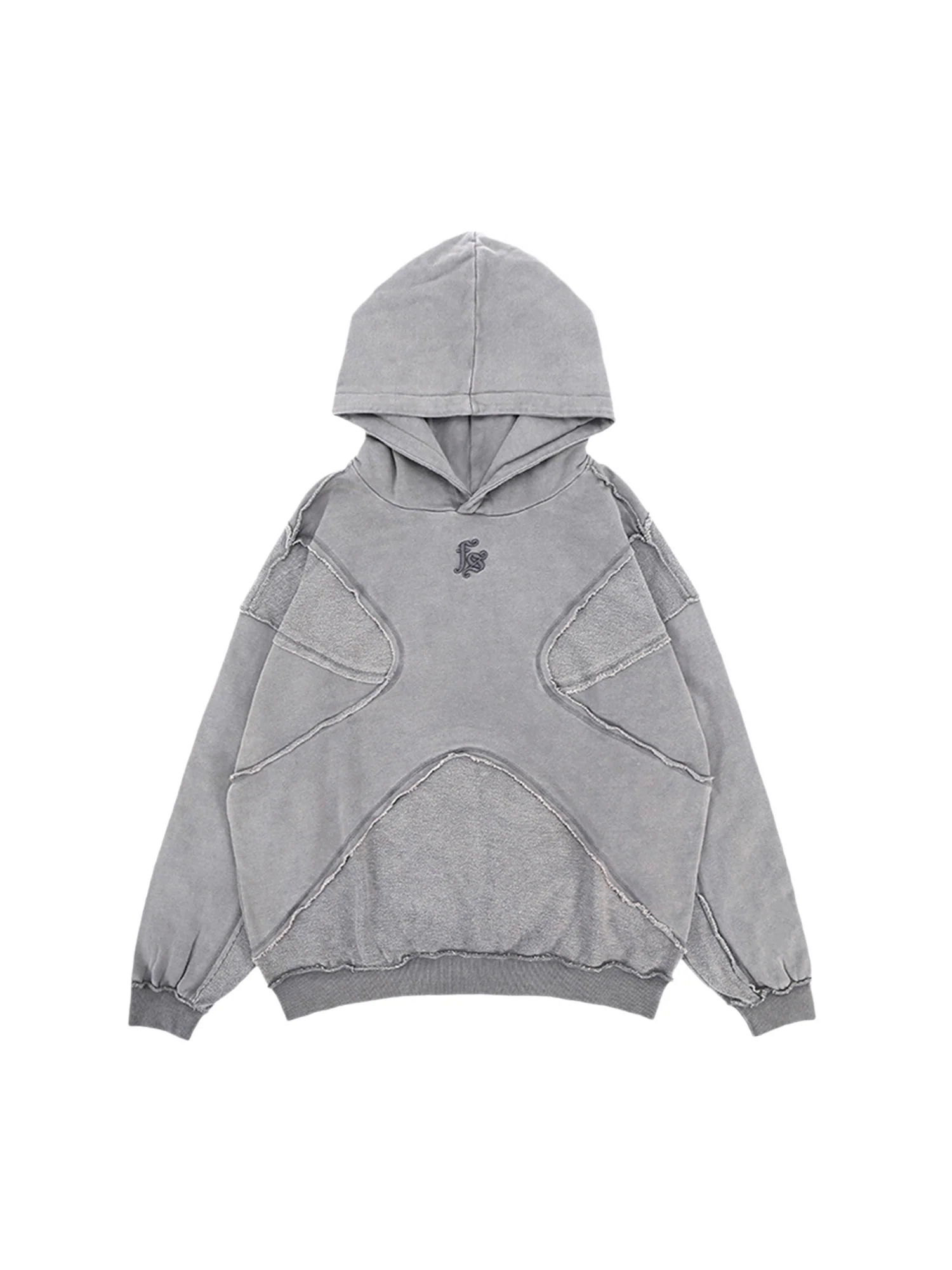 Washed Splicing Hoodie - 1985