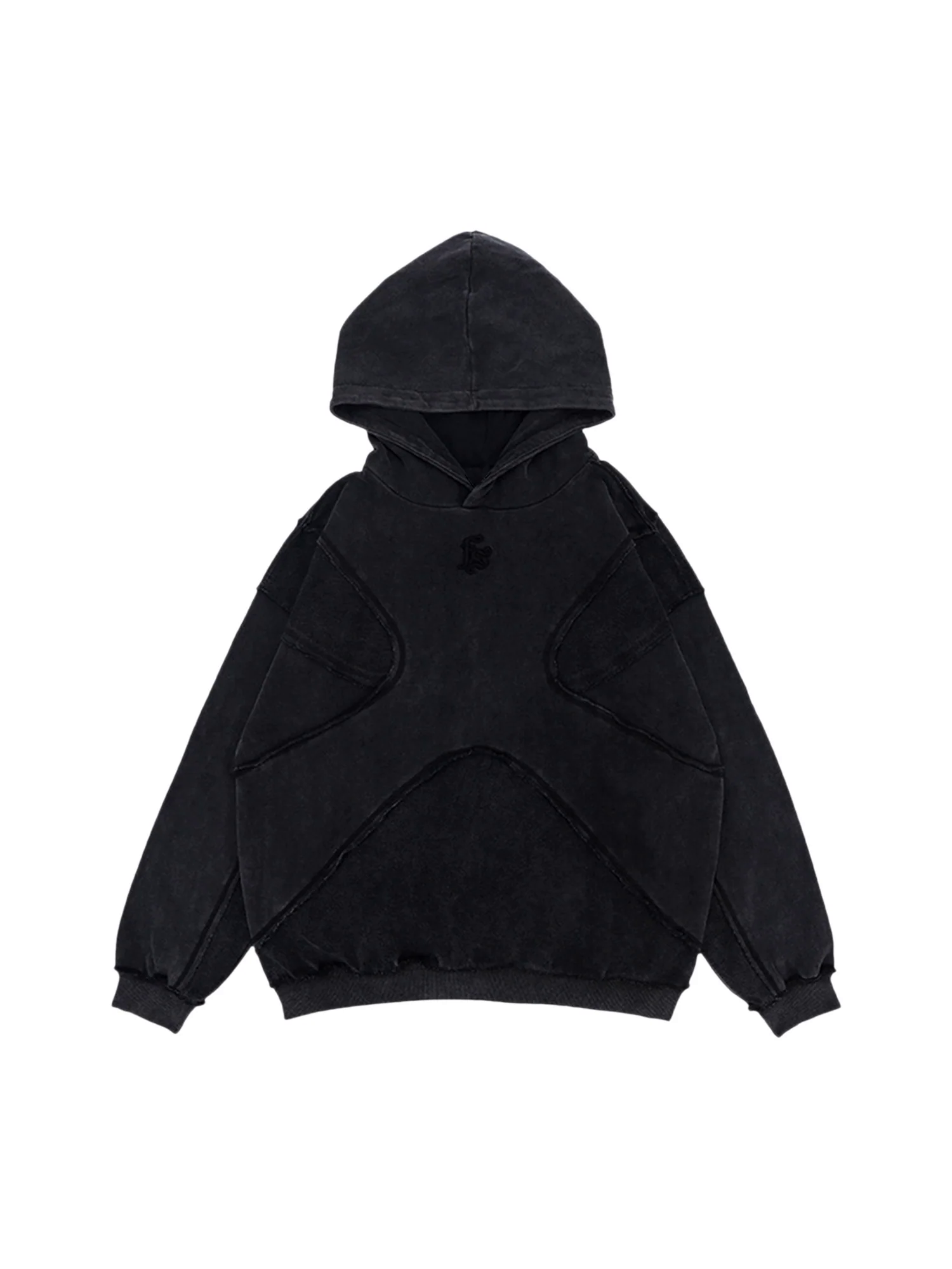 Washed Splicing Hoodie - 1985
