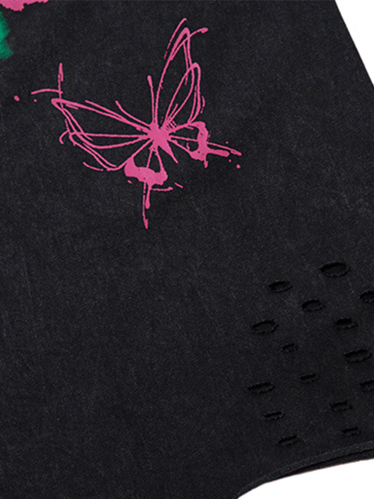 Raw Edge Butterfly Print Vest